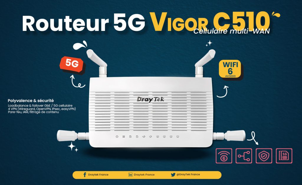 Vigor C510 : Un routeur cellulaire 5G multi-WAN pour les environnements professionnels mobiles